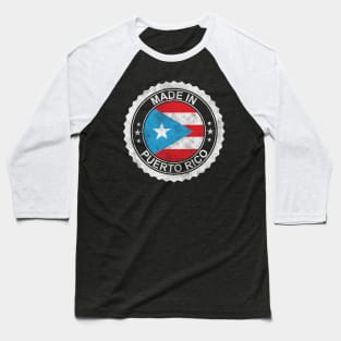 Made in Puerto Rico Grunge Style Baseball T-Shirt